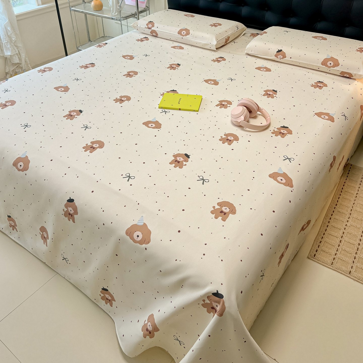 91家纺网 家纺一手货源 找家纺 欧妮家纺 2026新款老粗布床单凉席席子单床单 老粗布-萌趣小汪