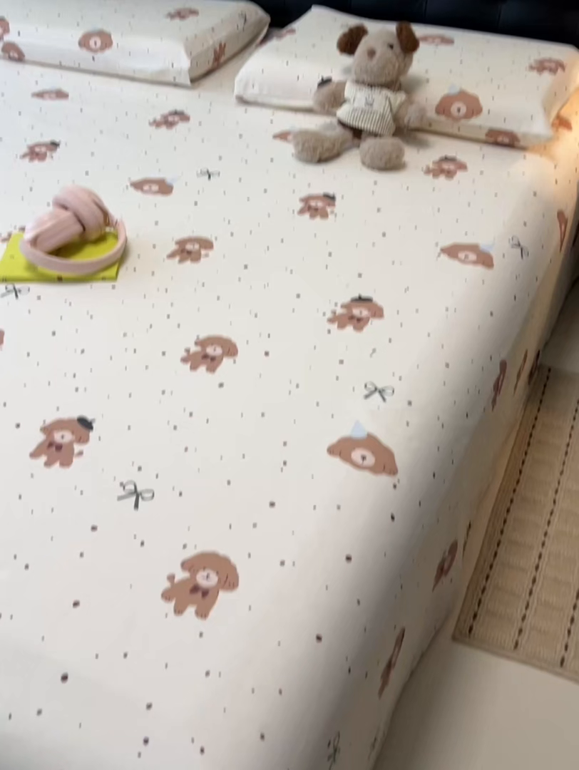 91家纺网 家纺一手货源 找家纺 欧妮家纺 2026新款老粗布床单凉席席子单床单 老粗布-萌趣小汪