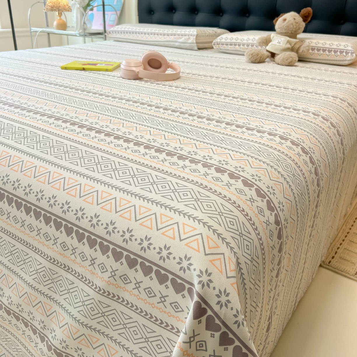 91家纺网 家纺一手货源 找家纺 欧妮家纺 2026新款老粗布床单凉席席子单床单 老粗布-逸趣