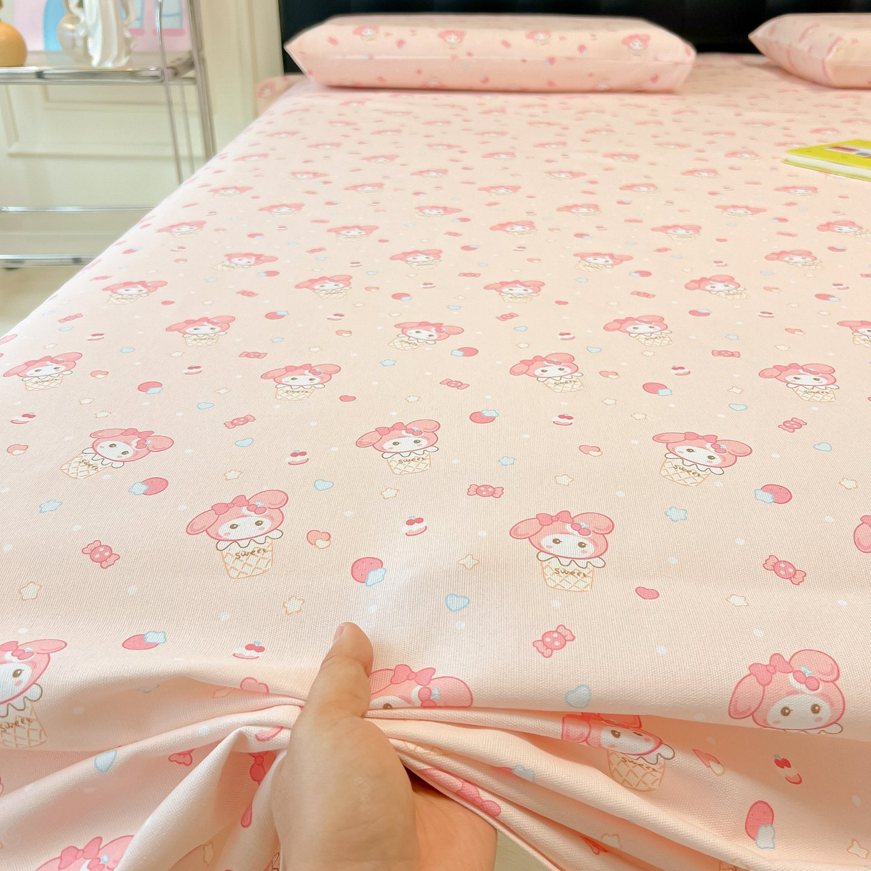 91家纺网 家纺一手货源 找家纺 欧妮家纺 2026新款老粗布床单凉席席子单床单 老粗布-小美冰激凌