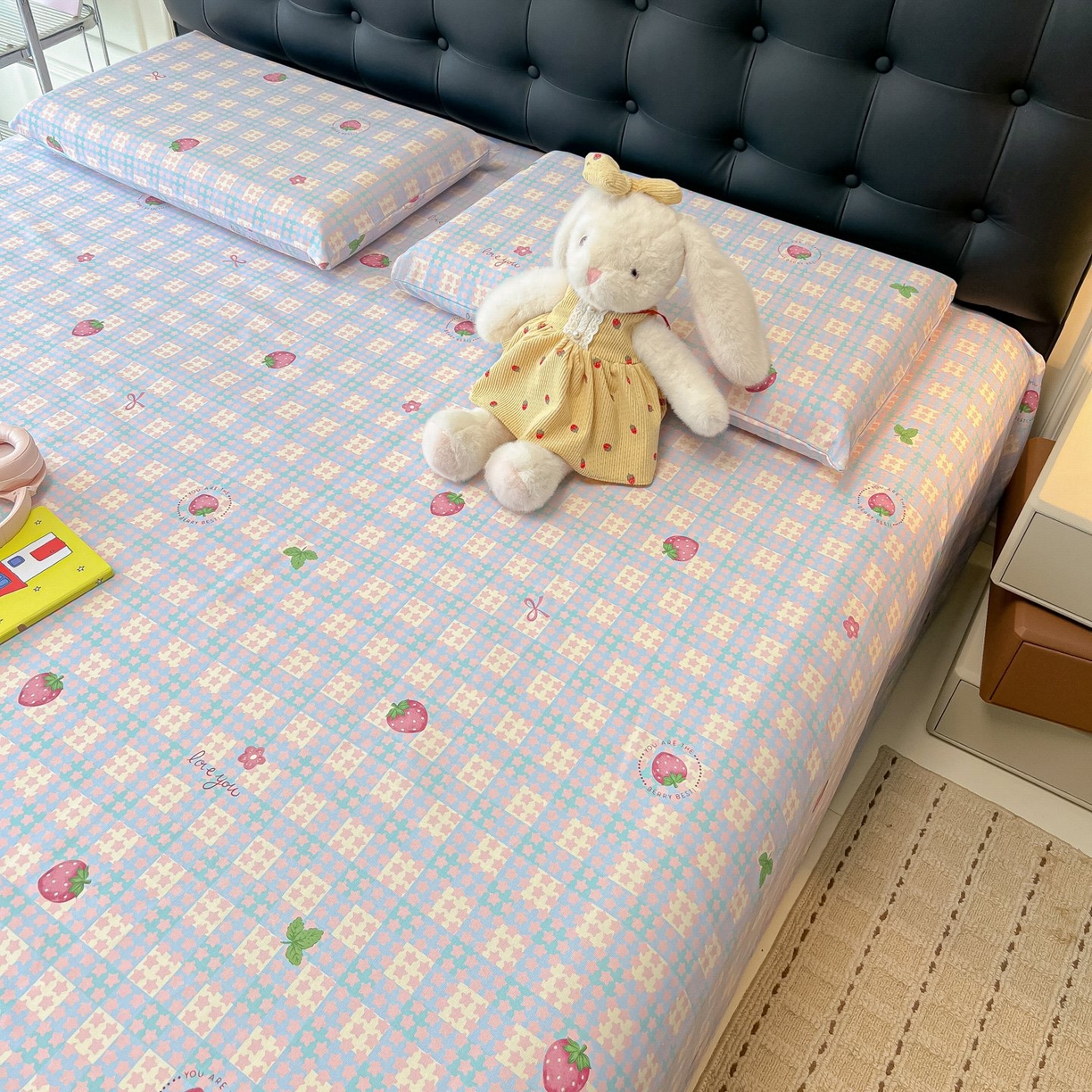 91家纺网 家纺一手货源 找家纺 欧妮家纺 2026新款老粗布床单凉席席子单床单 老粗布-有草莓的地方