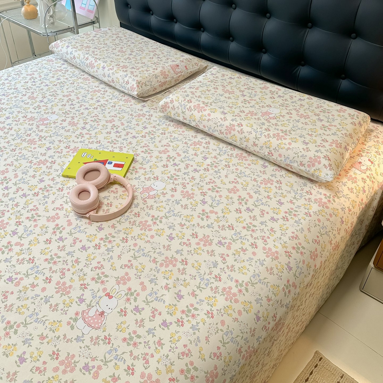 91家纺网 家纺一手货源 找家纺 欧妮家纺 2026新款老粗布床单凉席席子单床单 老粗布-兔子的花园