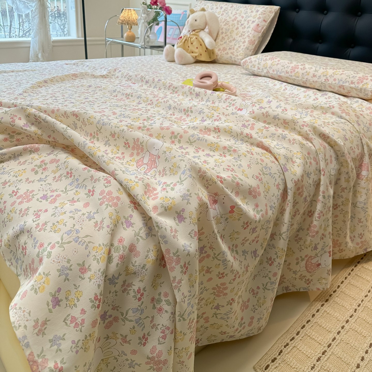 欧妮家纺 2026新款老粗布床单凉席席子单床单 老粗布-兔子的花园