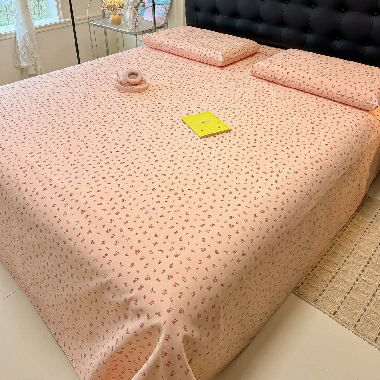 91家纺网 家纺一手货源 找家纺 欧妮家纺 2026新款老粗布床单凉席席子单床单 老粗布-花语