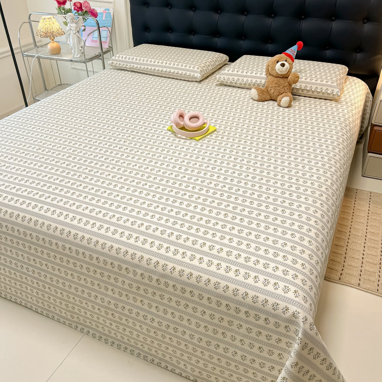 91家纺网 家纺一手货源 找家纺 欧妮家纺 2026新款老粗布床单凉席席子单床单 老粗布-素雅