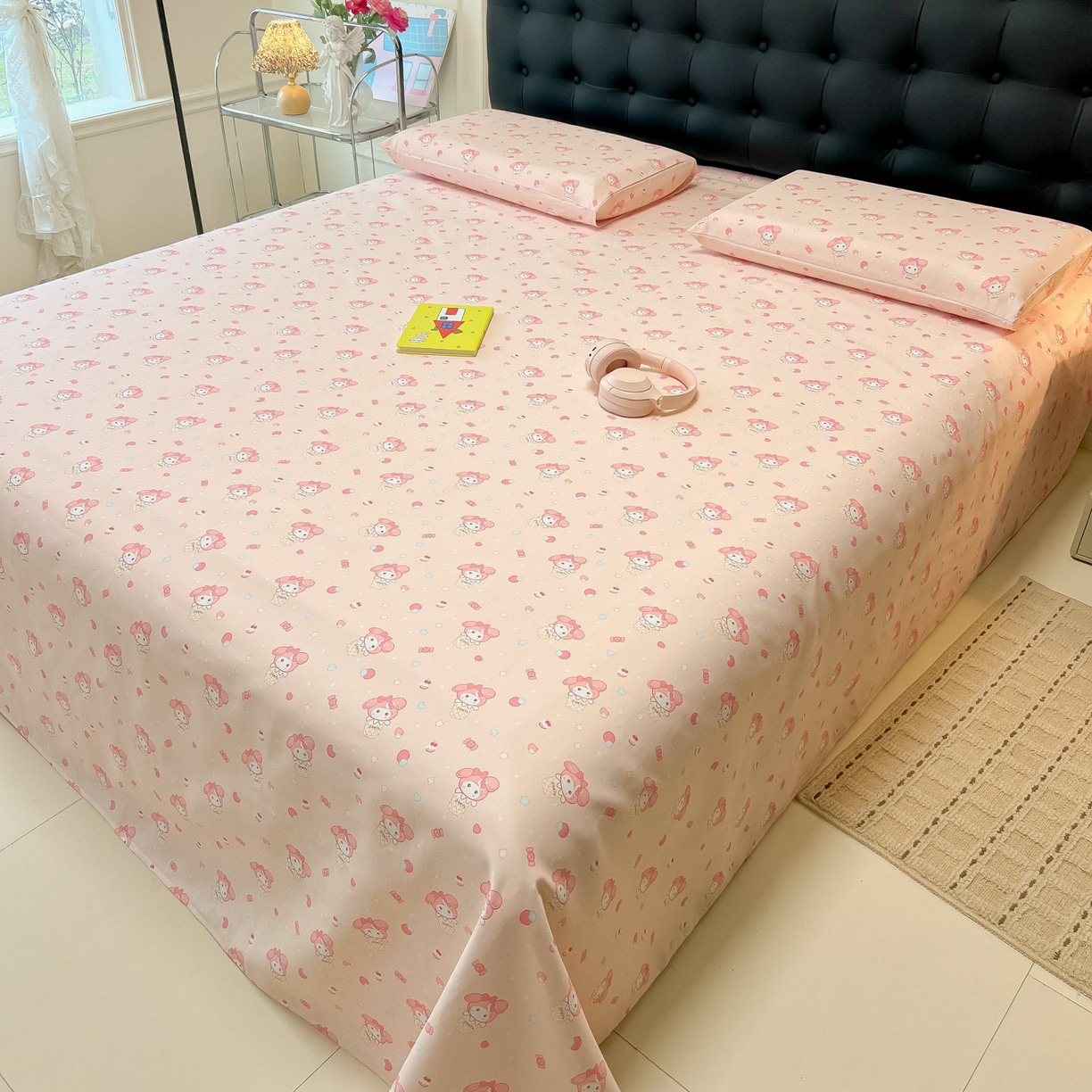 91家纺网 家纺一手货源 找家纺 欧妮家纺 2026新款老粗布床单凉席席子单床单 老粗布-小美冰激凌