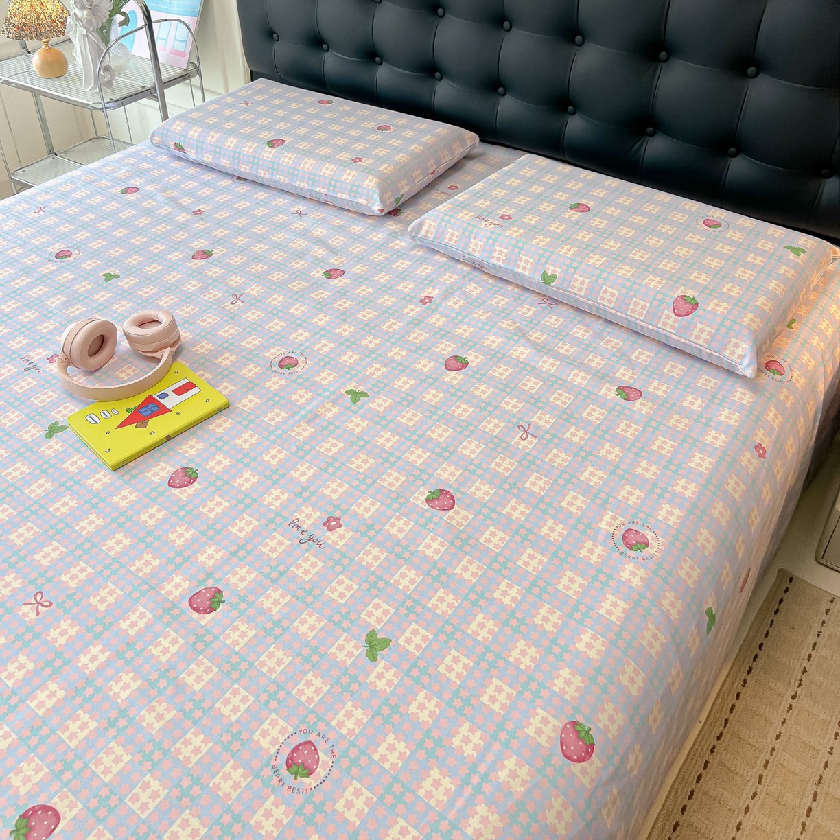 91家纺网 家纺一手货源 找家纺 欧妮家纺 2026新款老粗布床单凉席席子单床单 老粗布-有草莓的地方