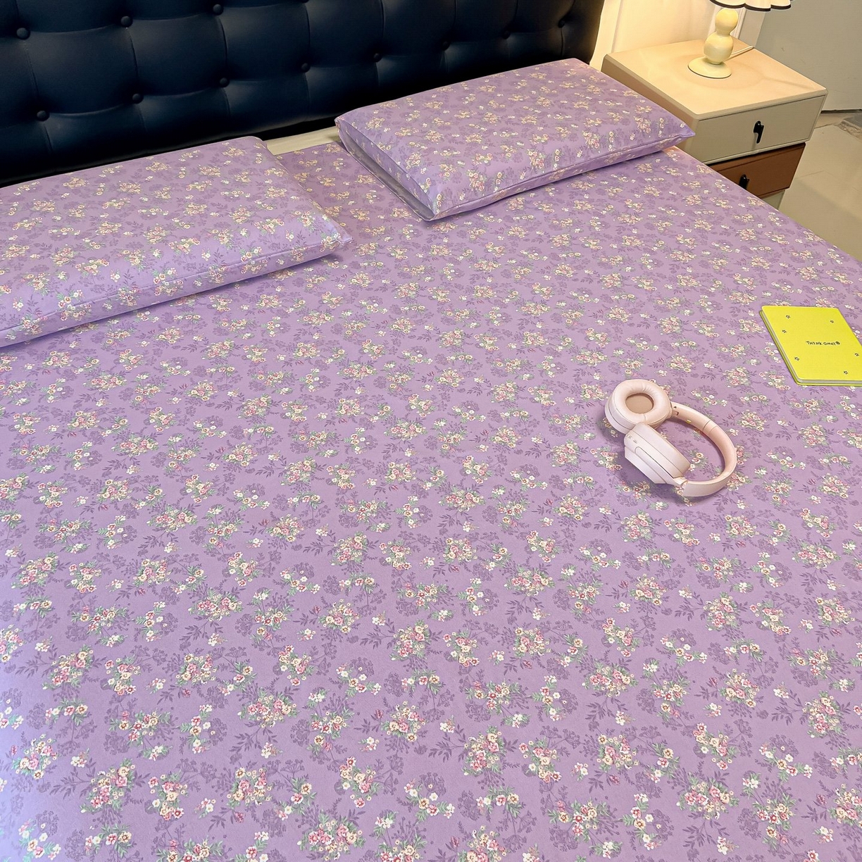 91家纺网 家纺一手货源 找家纺 欧妮家纺 2026新款老粗布床单凉席席子单床单 老粗布-紫韵繁花