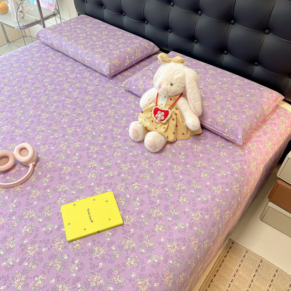 91家纺网 家纺一手货源 找家纺 欧妮家纺 2026新款老粗布床单凉席席子单床单 老粗布-紫韵繁花