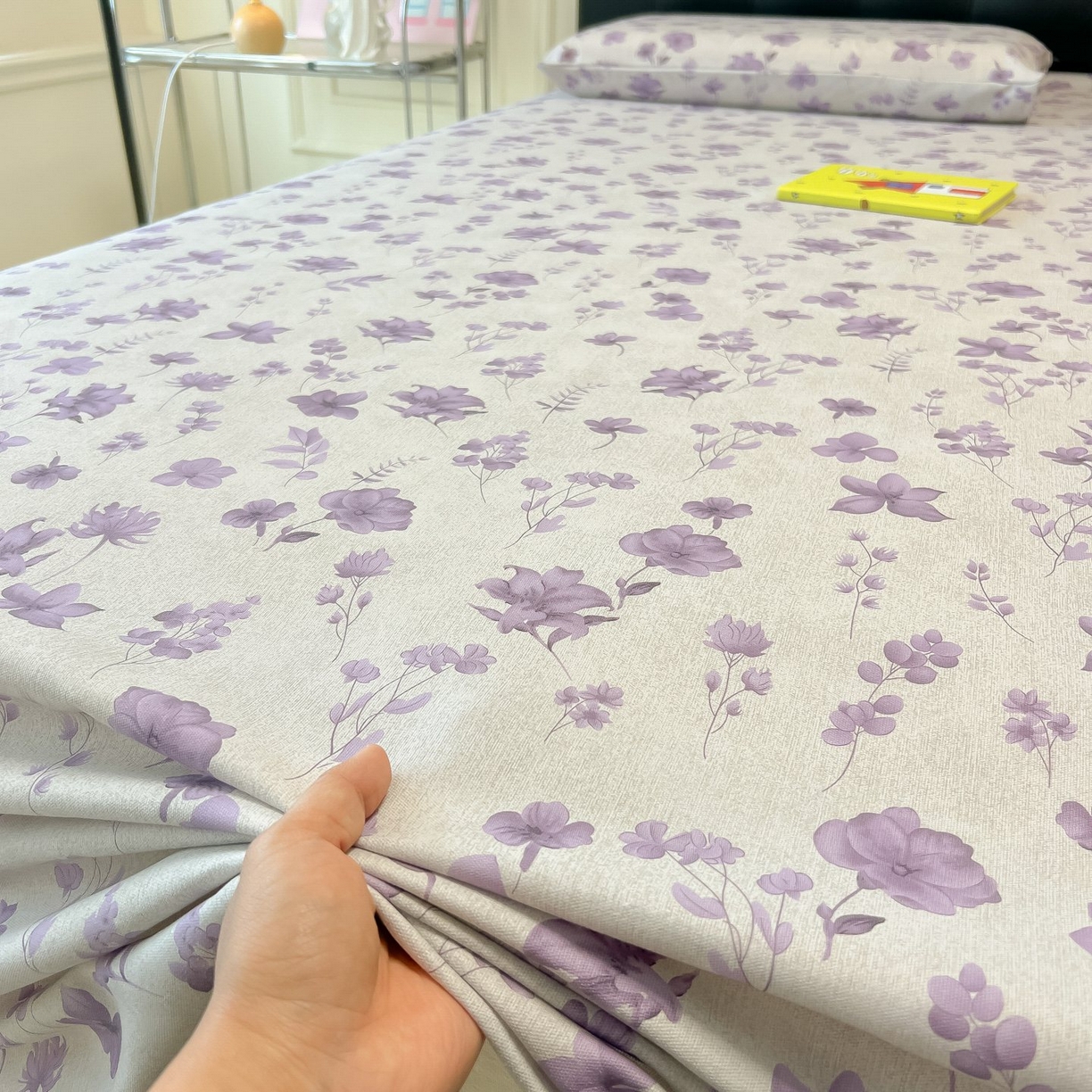 91家纺网 家纺一手货源 找家纺 欧妮家纺 2026新款老粗布床单凉席席子单床单 老粗布-幽梦紫