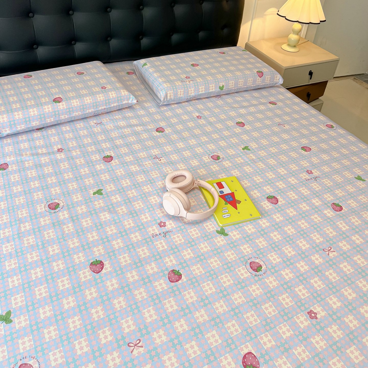 91家纺网 家纺一手货源 找家纺 欧妮家纺 2026新款老粗布床单凉席席子单床单 老粗布-有草莓的地方