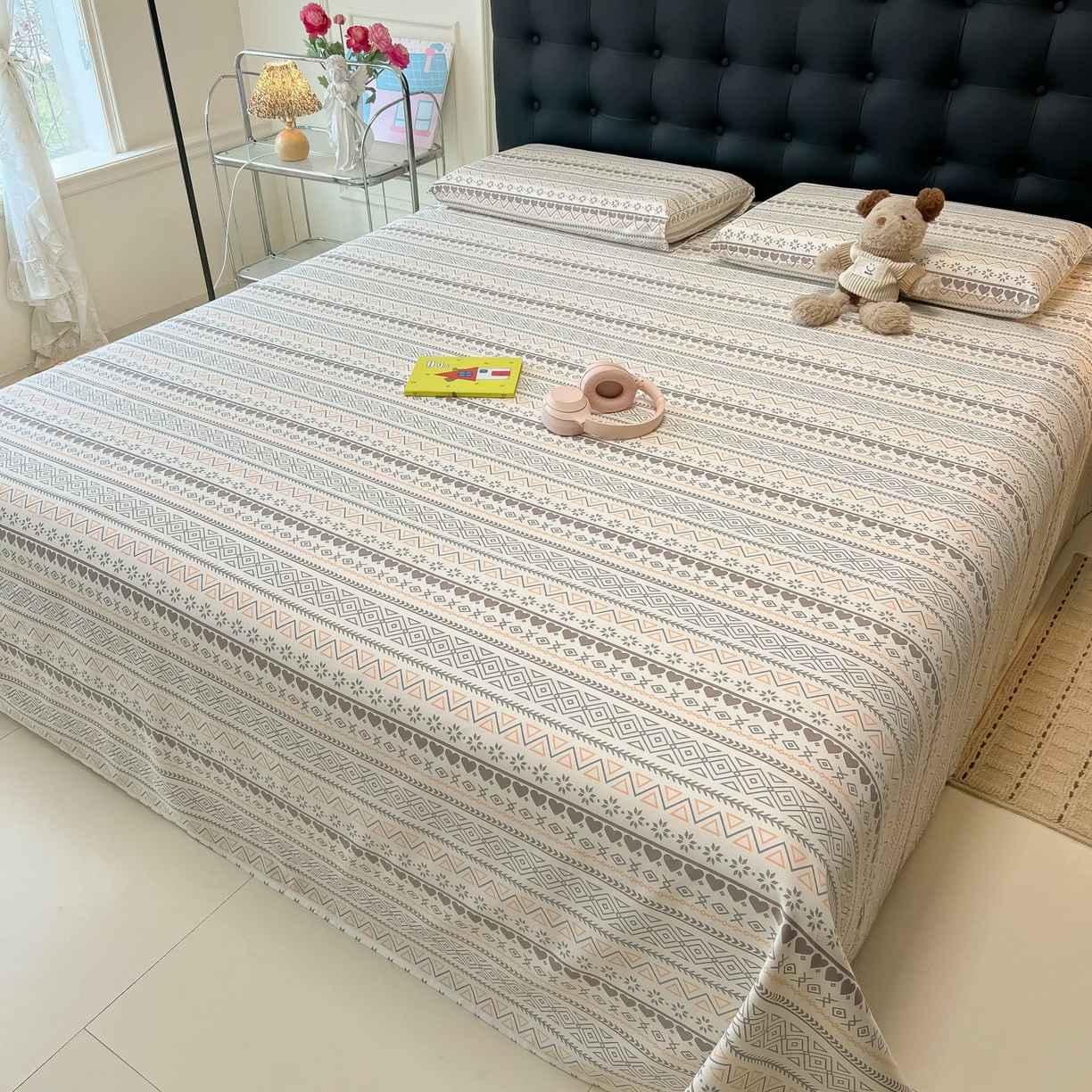 91家纺网 家纺一手货源 找家纺 欧妮家纺 2026新款老粗布床单凉席席子单床单 老粗布-逸趣