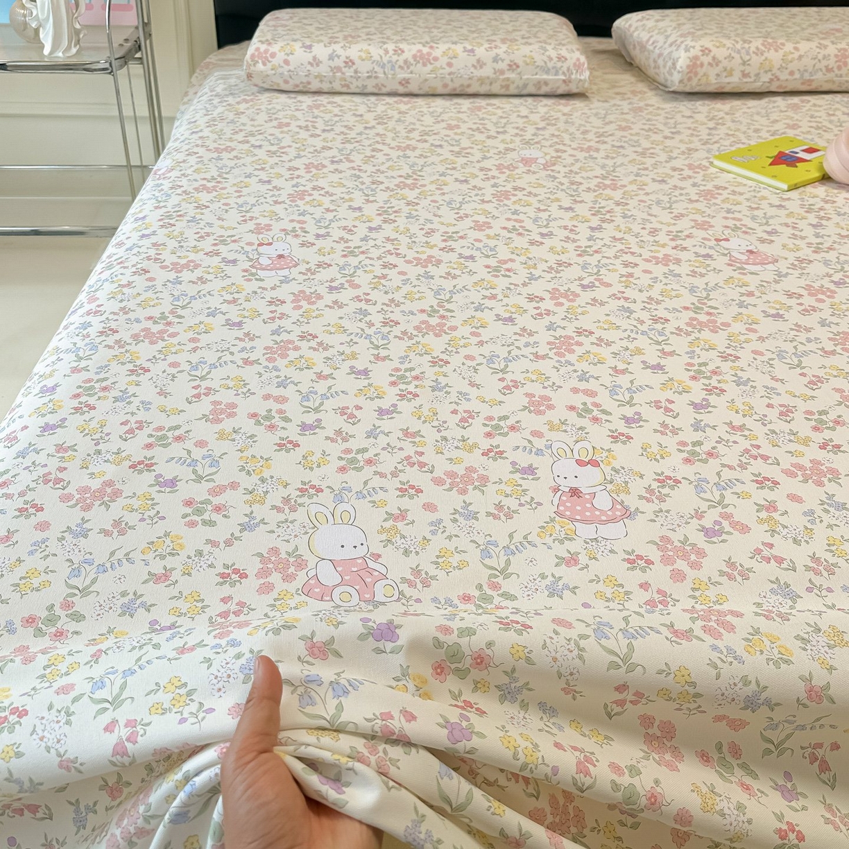 91家纺网 家纺一手货源 找家纺 欧妮家纺 2026新款老粗布床单凉席席子单床单 老粗布-兔子的花园