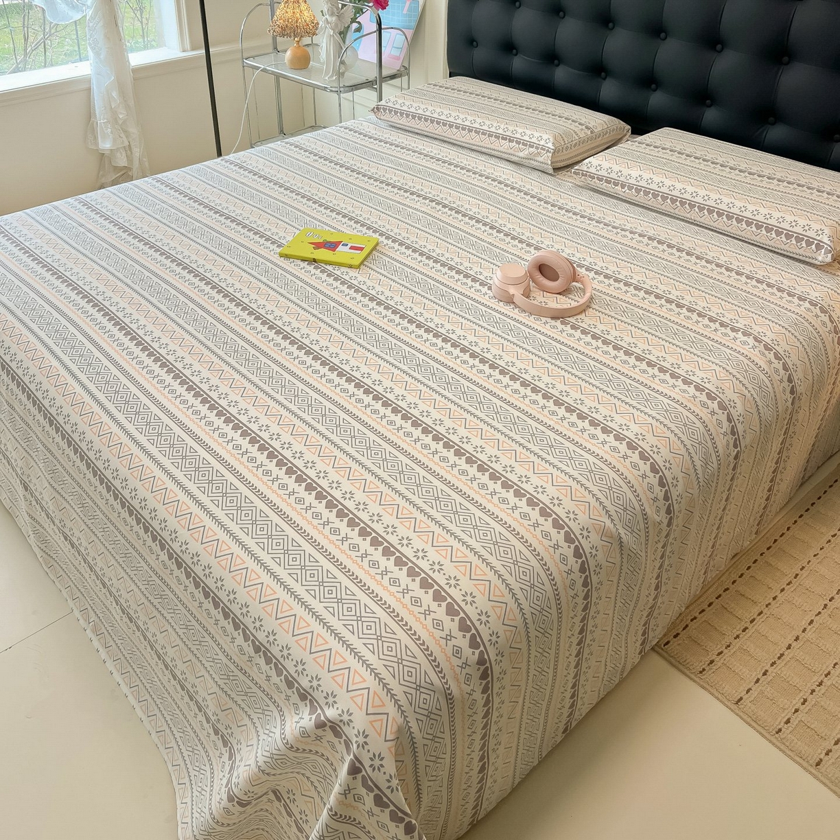 91家纺网 家纺一手货源 找家纺 欧妮家纺 2026新款老粗布床单凉席席子单床单 老粗布-逸趣