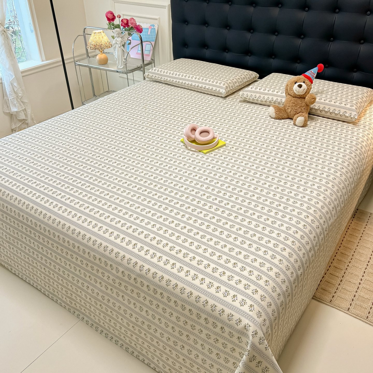 91家纺网 家纺一手货源 找家纺 欧妮家纺 2026新款老粗布床单凉席席子单床单 老粗布-素雅