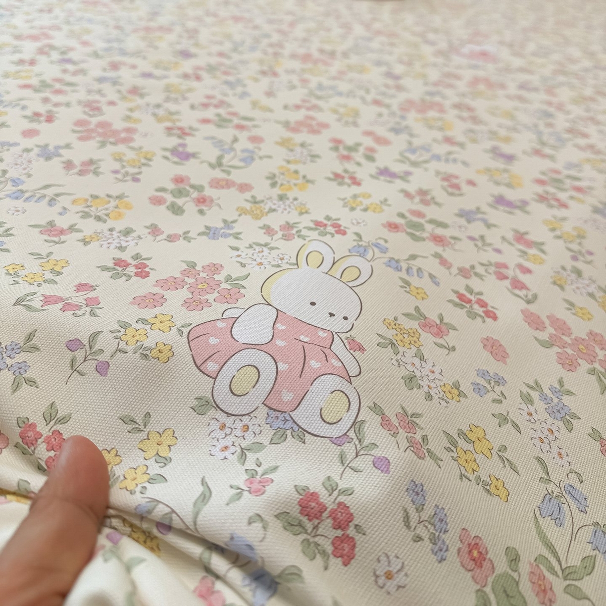 91家纺网 家纺一手货源 找家纺 欧妮家纺 2026新款老粗布床单凉席席子单床单 老粗布-兔子的花园