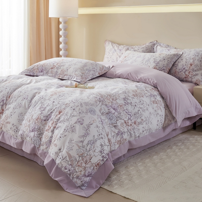 91家纺网 家纺一手货源 找家纺 漫仙阁家纺 2026新款宽边四件套 清芷花境