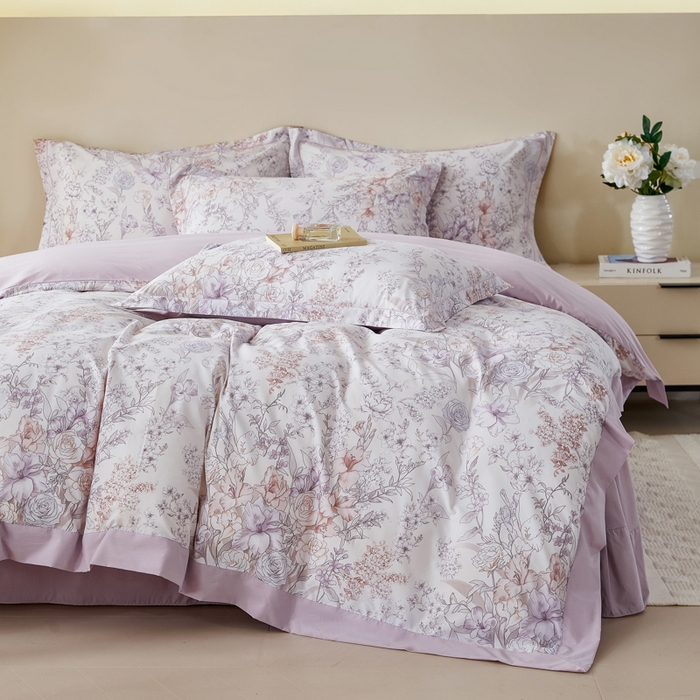 91家纺网 家纺一手货源 找家纺 漫仙阁家纺 2026新款宽边四件套 清芷花境