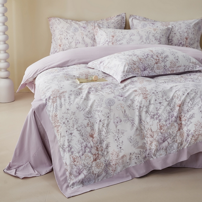 91家纺网 家纺一手货源 找家纺 漫仙阁家纺 2026新款宽边四件套 清芷花境