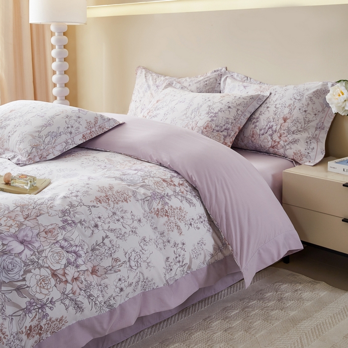 91家纺网 家纺一手货源 找家纺 漫仙阁家纺 2026新款宽边四件套 清芷花境