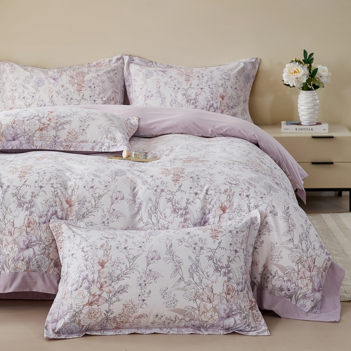 91家纺网 家纺一手货源 找家纺 漫仙阁家纺 2026新款宽边四件套 清芷花境