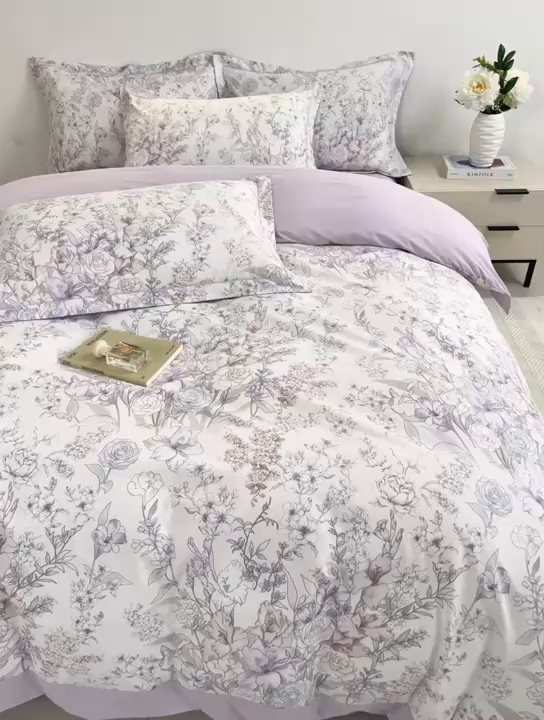 91家纺网 家纺一手货源 找家纺 漫仙阁家纺 2026新款宽边四件套 清芷花境