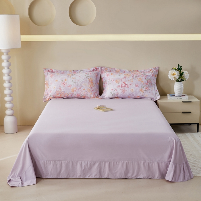 91家纺网 家纺一手货源 找家纺 漫仙阁家纺 2026新款宽边四件套 甜兔花园