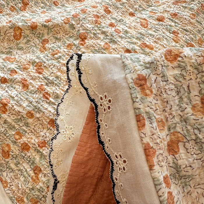 91家纺网 家纺一手货源 找家纺 仟网汇 2026新款法式花边泡芙纱四件套 樱桃季