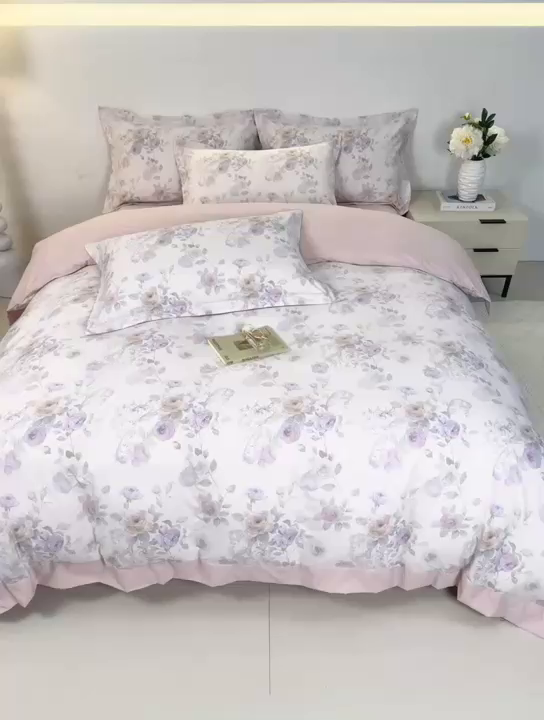 91家纺网 家纺一手货源 找家纺 漫仙阁家纺 2026新款宽边四件套 紫韵花藤