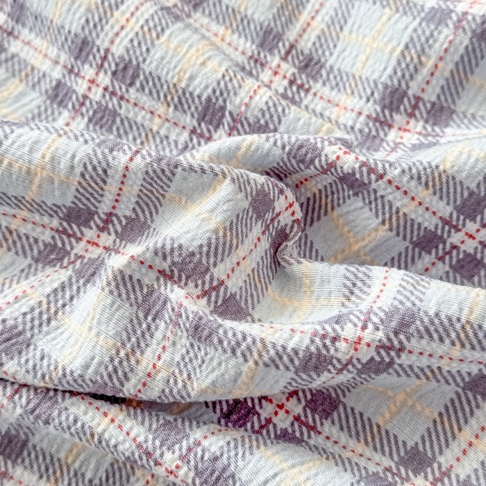 91家纺网 家纺一手货源 找家纺 丝芙妮家居 2026春夏新款皱皱棉双层纱泡芙棉床单 床单单件 怀旧-兰