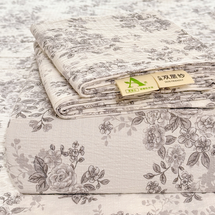 丝芙妮家居 2026春夏新款皱皱棉双层纱泡芙棉床单 床单单件 雅蔓