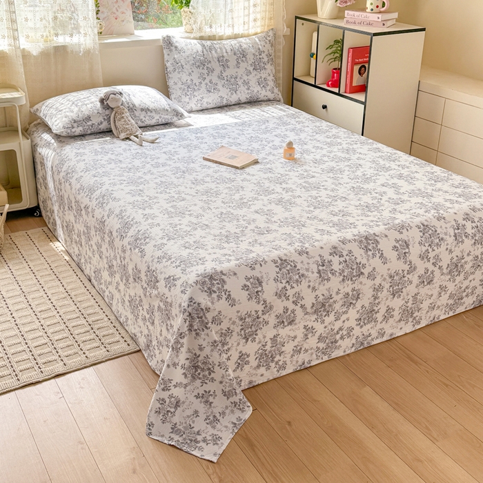 91家纺网 家纺一手货源 找家纺 丝芙妮家居 2026春夏新款皱皱棉双层纱泡芙棉床单 床单单件 雅蔓