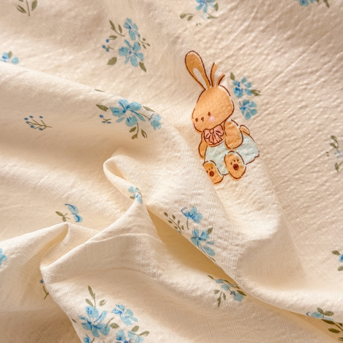 91家纺网 家纺一手货源 找家纺 丝芙妮家居 2026春夏新款皱皱棉双层纱泡芙棉床单 床单单件 牧歌