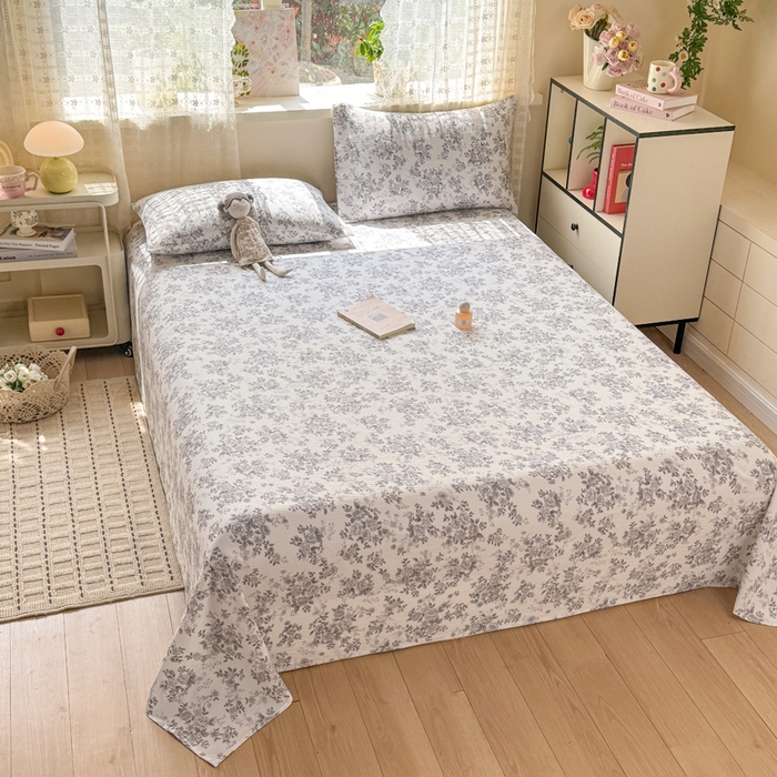 91家纺网 家纺一手货源 找家纺 丝芙妮家居 2026春夏新款皱皱棉双层纱泡芙棉床单 床单单件 雅蔓