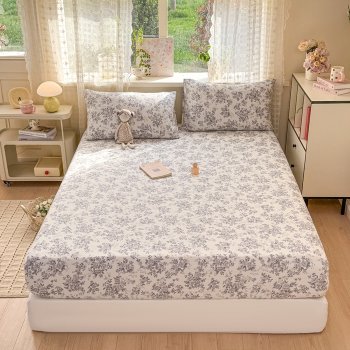 91家纺网 家纺一手货源 找家纺 丝芙妮家居 2026春夏新款皱皱棉双层纱泡芙棉床笠 床笠单件 雅蔓