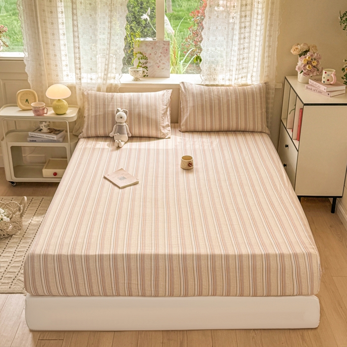 91家纺网 家纺一手货源 找家纺 （总）丝芙妮家居 2026春夏新款皱皱棉双层纱泡芙棉床笠 床笠单件