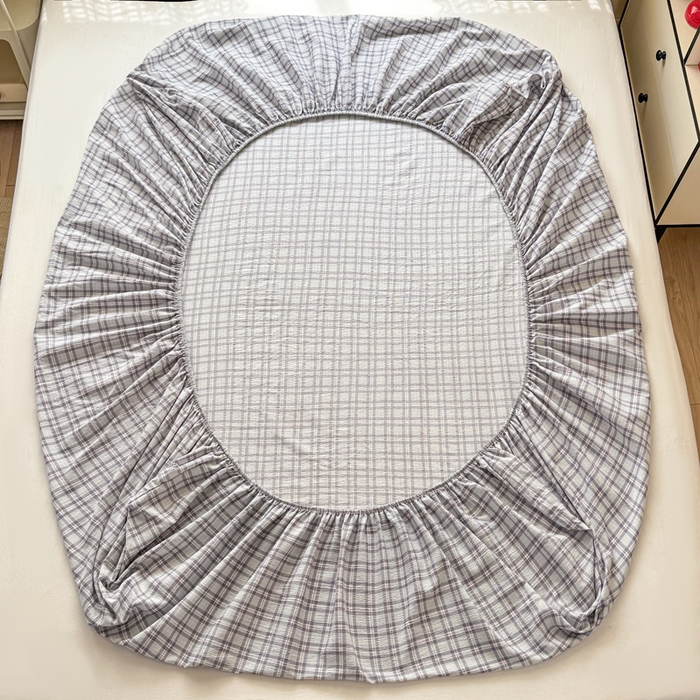 91家纺网 家纺一手货源 找家纺 丝芙妮家居 2026春夏新款皱皱棉双层纱泡芙棉床笠 床笠单件 怀旧-兰