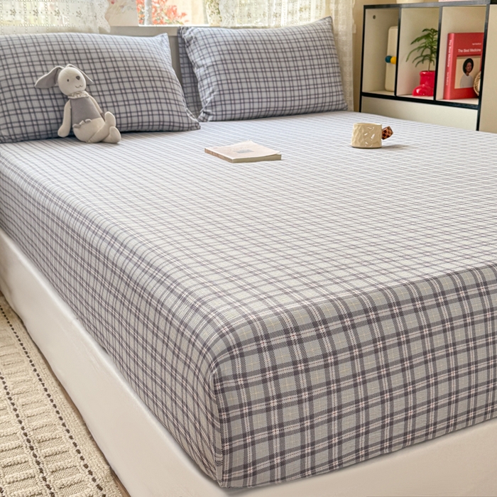 91家纺网 家纺一手货源 找家纺 丝芙妮家居 2026春夏新款皱皱棉双层纱泡芙棉床笠 床笠单件 怀旧-兰