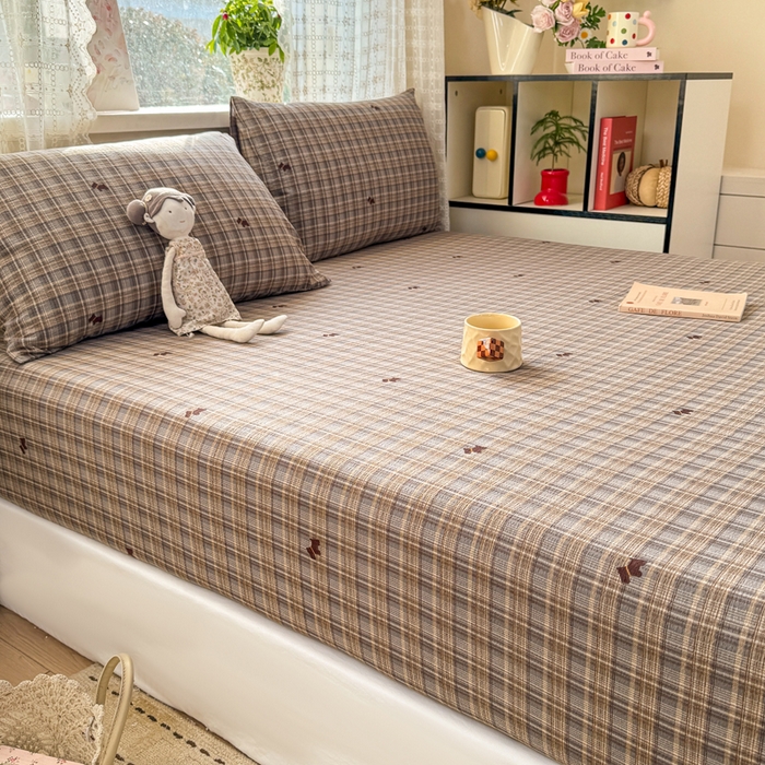 91家纺网 家纺一手货源 找家纺 丝芙妮家居 2026春夏新款皱皱棉双层纱泡芙棉床笠 床笠单件 顽宠