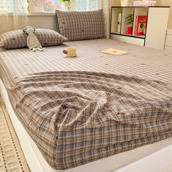 91家纺网 家纺一手货源 找家纺 丝芙妮家居 2026春夏新款皱皱棉双层纱泡芙棉床笠 床笠单件 顽宠