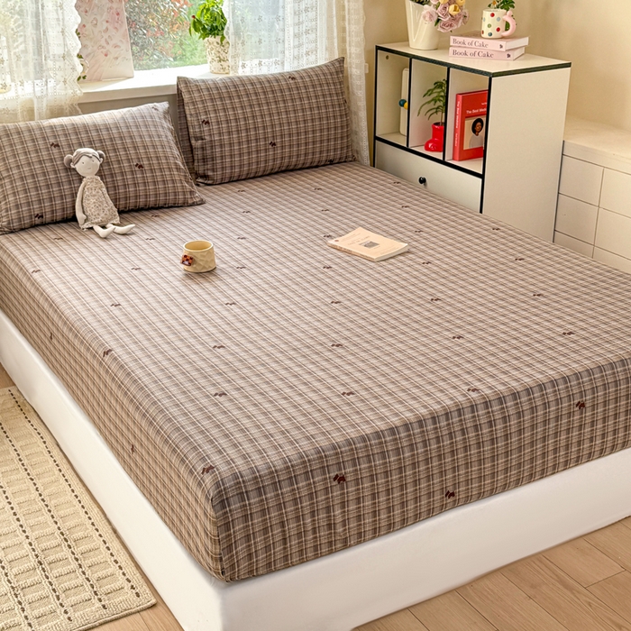 91家纺网 家纺一手货源 找家纺 丝芙妮家居 2026春夏新款皱皱棉双层纱泡芙棉床笠 床笠单件 顽宠