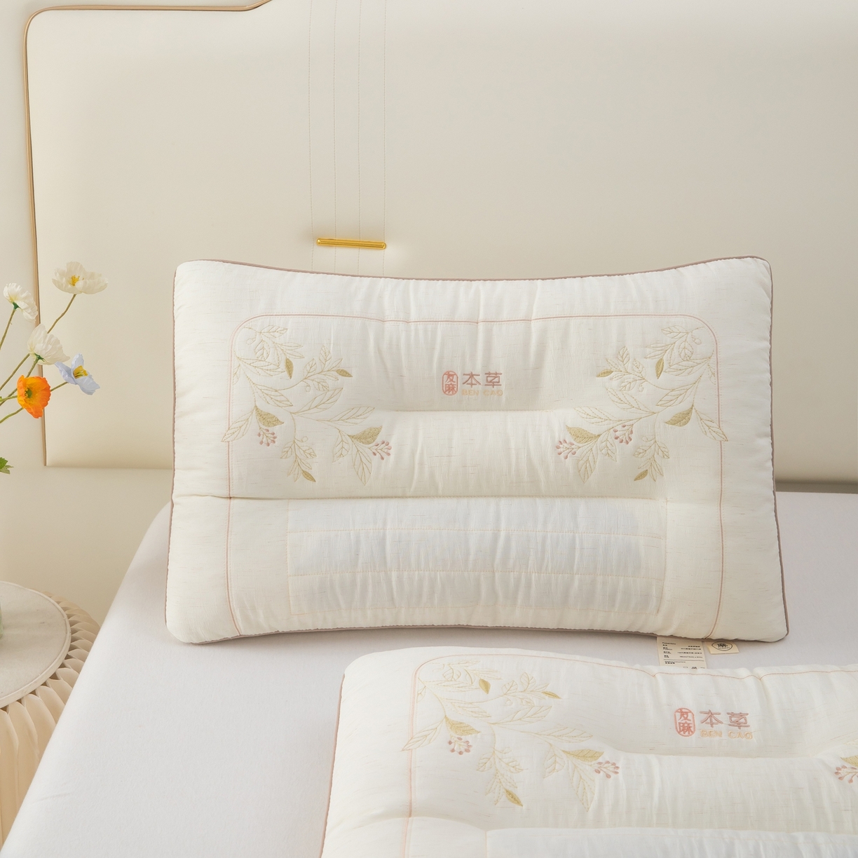 91家纺网 家纺一手货源 找家纺 九州枕芯 2026新款友麻舒睡枕枕头枕芯 友麻舒睡枕-本色
