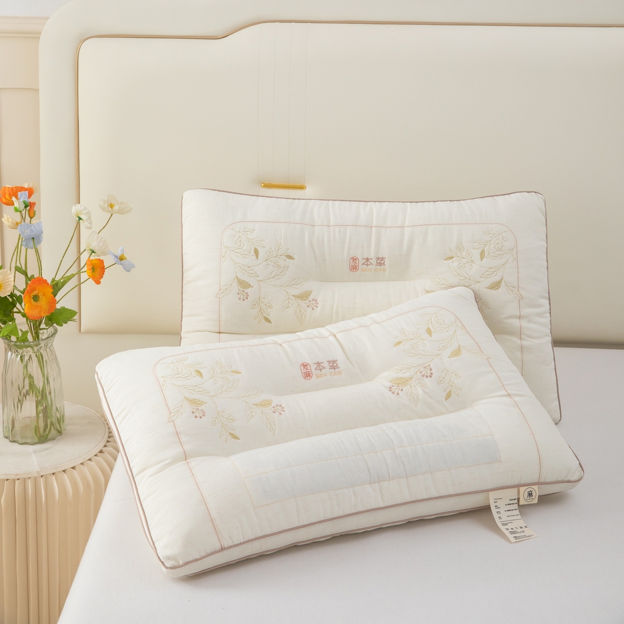 91家纺网 家纺一手货源 找家纺 九州枕芯 2026新款友麻舒睡枕枕头枕芯 友麻舒睡枕-本色