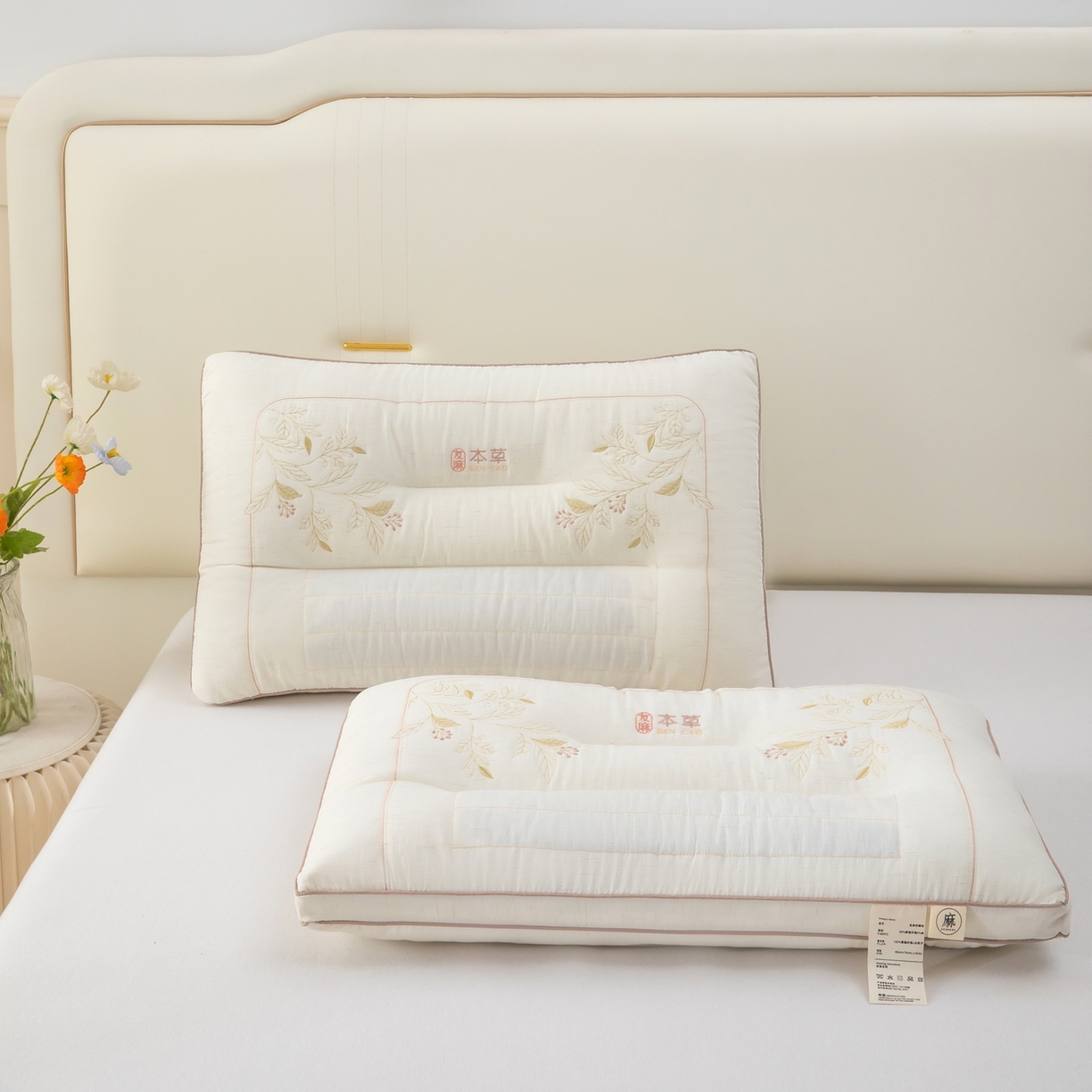 91家纺网 家纺一手货源 找家纺 九州枕芯 2026新款友麻舒睡枕枕头枕芯 友麻舒睡枕-本色