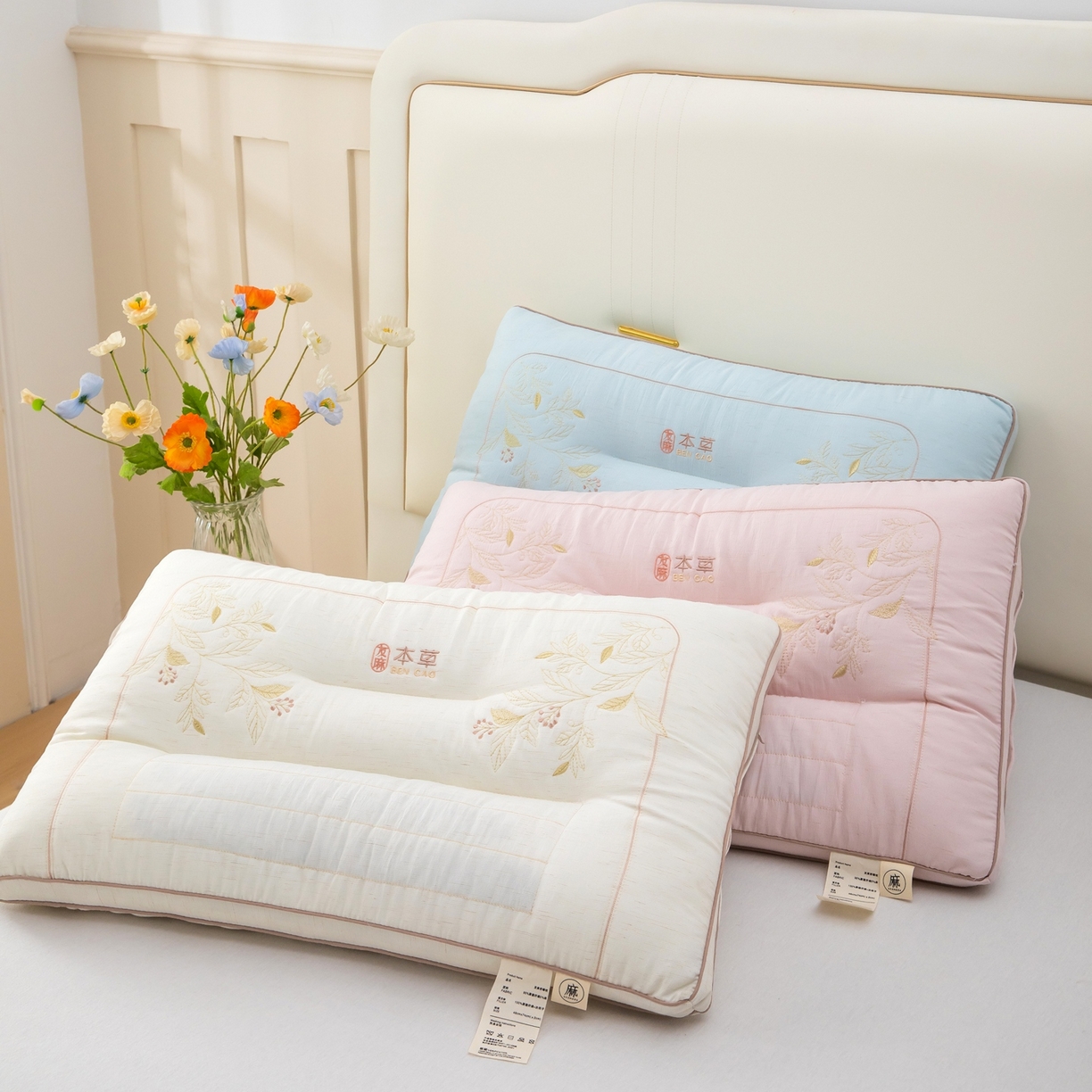 91家纺网 家纺一手货源 找家纺 九州枕芯 2026新款友麻舒睡枕枕头枕芯 组合图（仅供展示不可下单）