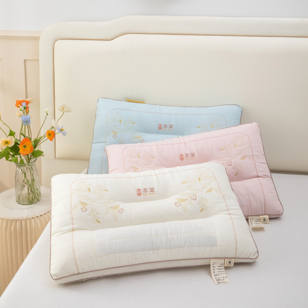 91家纺网 家纺一手货源 找家纺 九州枕芯 2026新款友麻舒睡枕枕头枕芯 组合图（仅供展示不可下单）