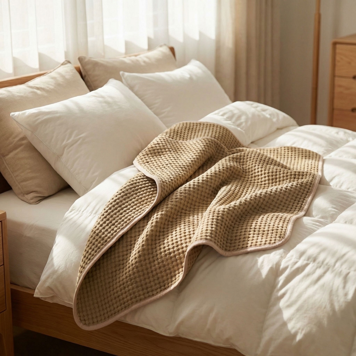 91家纺网 家纺一手货源 找家纺 （总）七七家纺 2026新款全棉纯棉华夫格毛毯夏被毯子