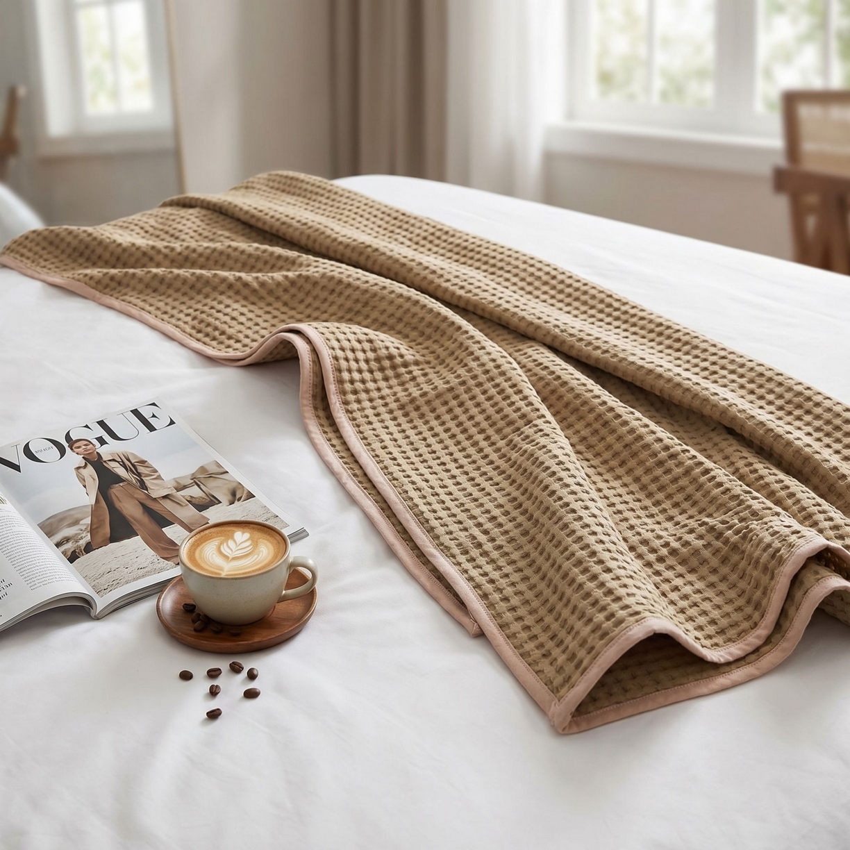 91家纺网 家纺一手货源 找家纺 （总）七七家纺 2026新款全棉纯棉华夫格毛毯夏被毯子