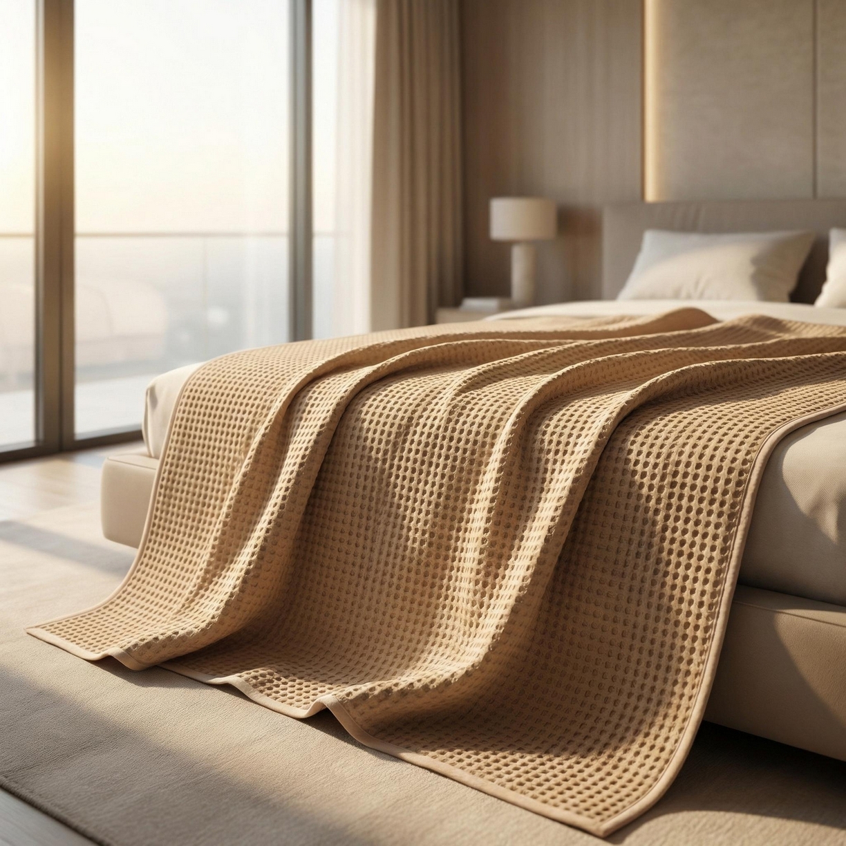 91家纺网 家纺一手货源 找家纺 （总）七七家纺 2026新款全棉纯棉华夫格毛毯夏被毯子