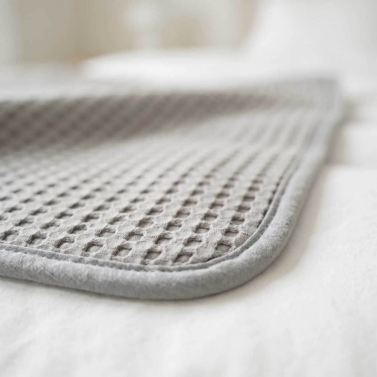 91家纺网 家纺一手货源 找家纺 七七家纺 2026新款全棉纯棉华夫格毛毯夏被毯子 浅炭灰